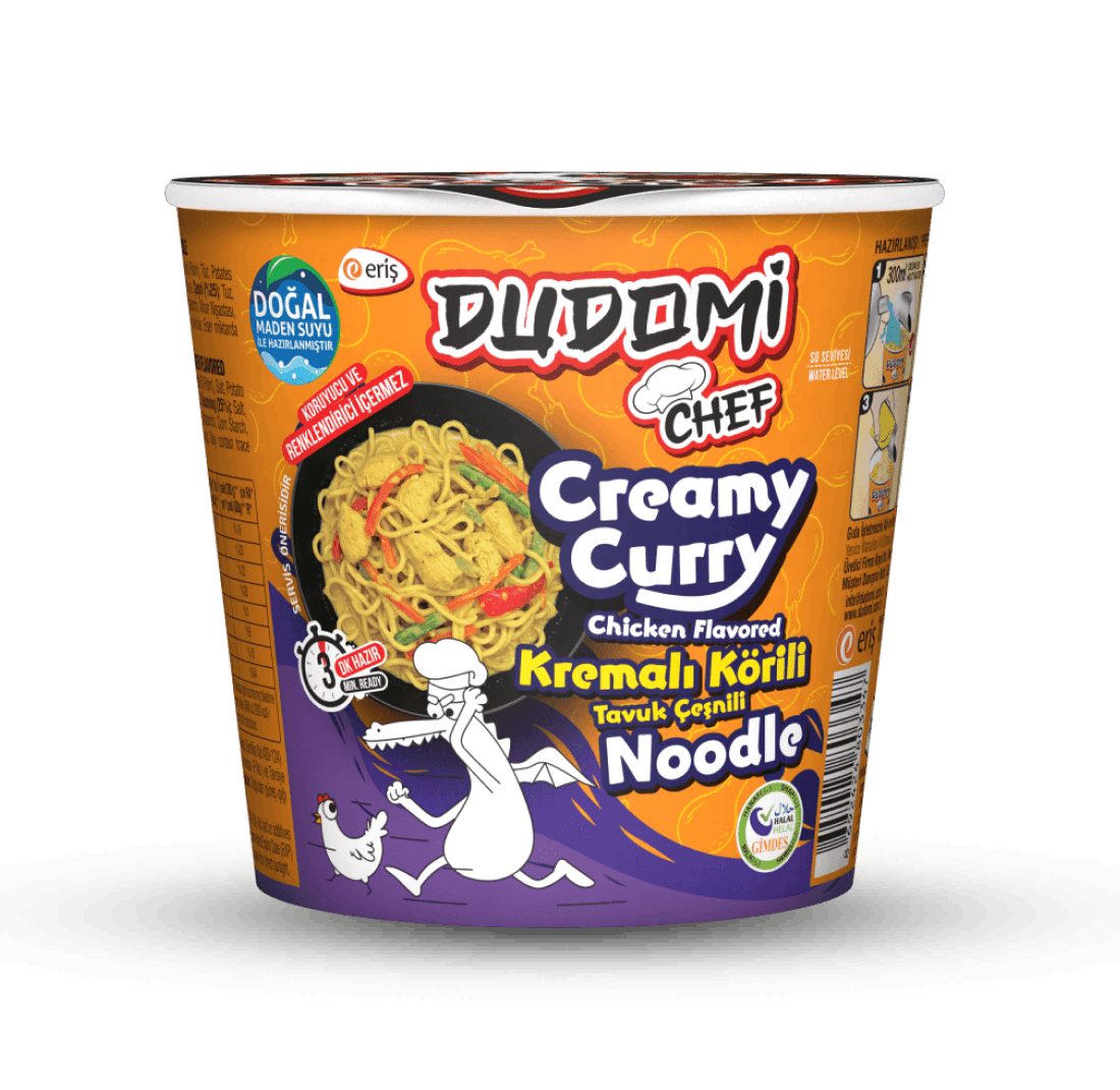 KREMALI KÖRİLİ TAVUK ÇEŞNİLİ BARDAK NOODLE